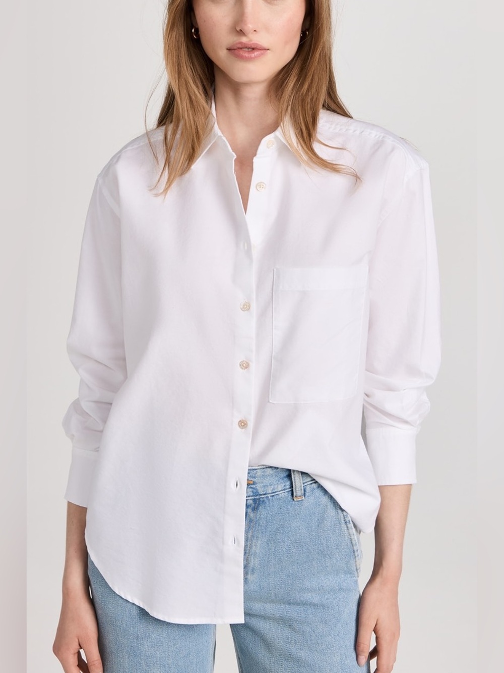 AYR Women’s The Deep End Button Down Shirt White Cotton Size XS